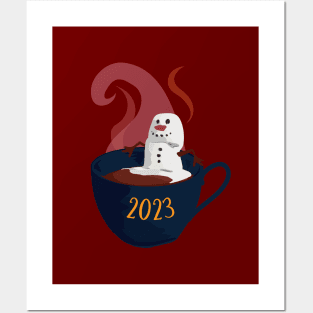 Marshmallow Snowman In Hot Cocoa Posters and Art